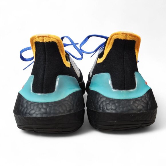Adidas UltraBoost 21 Black Pulse Aqua Performance Running Shoes S23870 Men's 9.5 - Picture 5 of 11